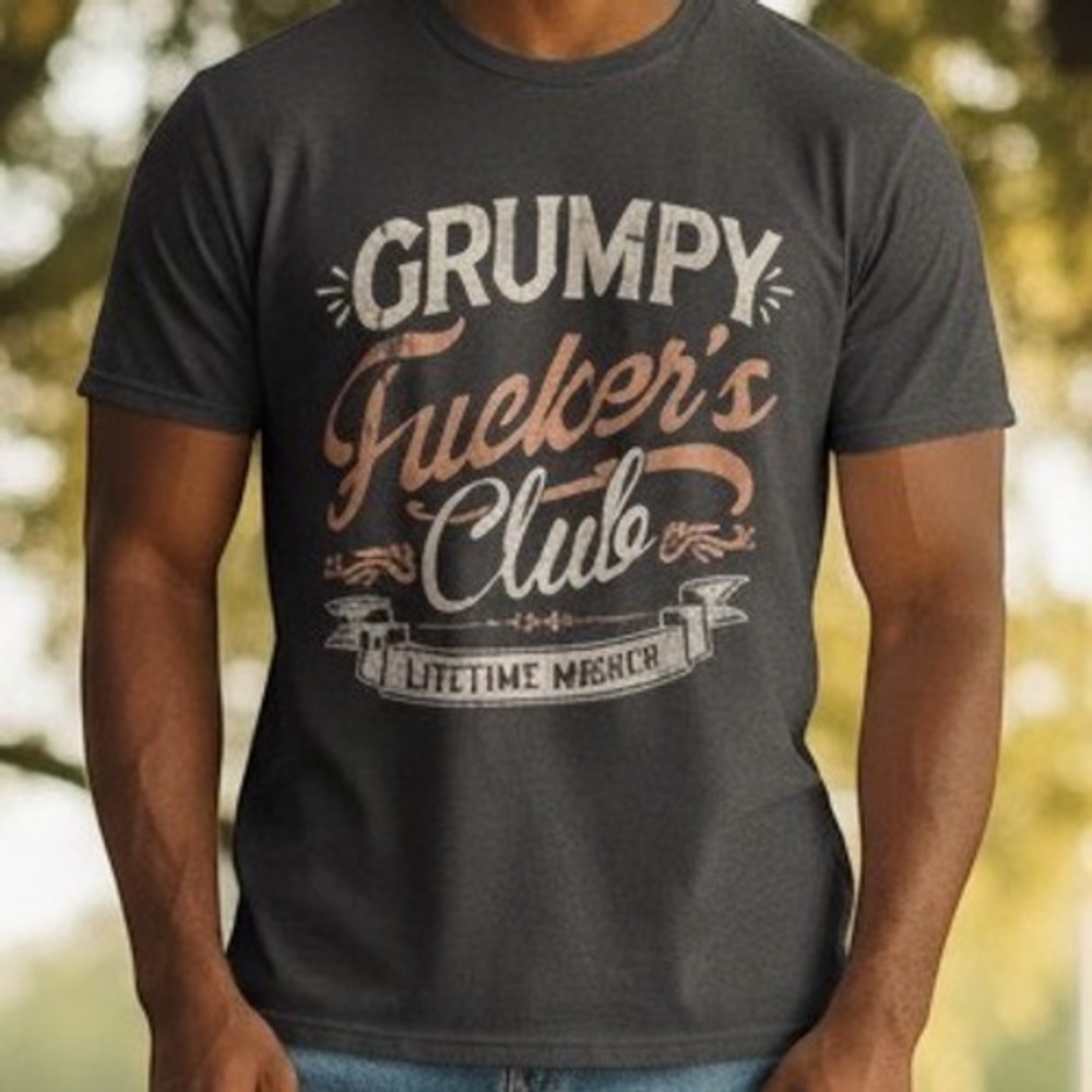 NWOT Port & Company T-Shirt Mens 2XL Gray Grumpy Fxxkers Club Graphic Streetwear